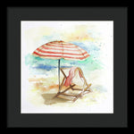 Umbrella On The Beach II Framed Print by Patricia Pinto