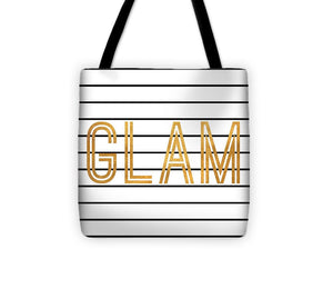 Glam Pinstripe Gold Tote Bag