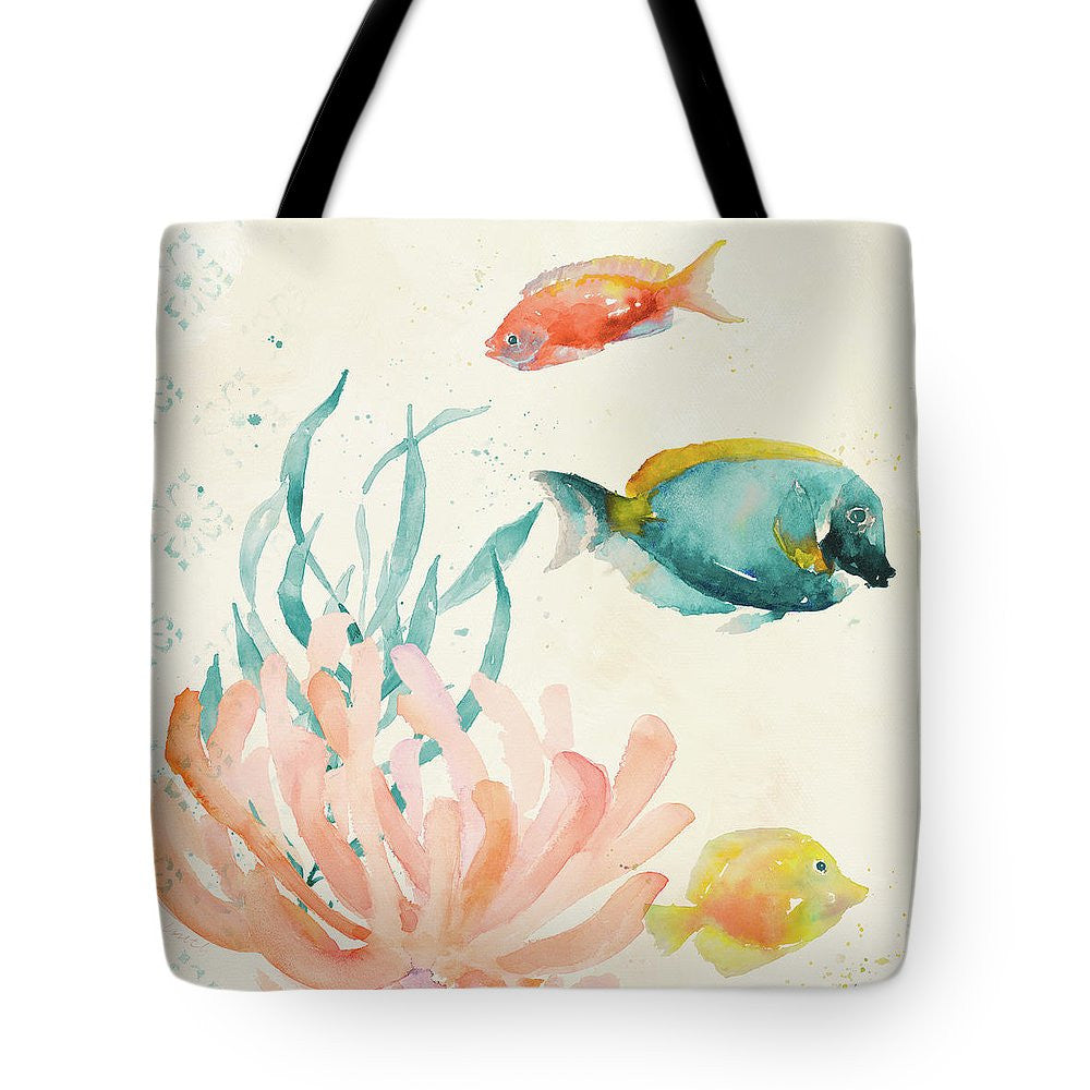Tropical Teal Coral Medley II Tote Bag