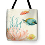 Tropical Teal Coral Medley II Tote Bag