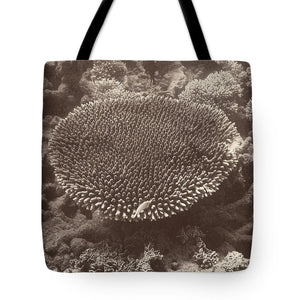 Sepia Barrier Reef Coral II Tote Bag