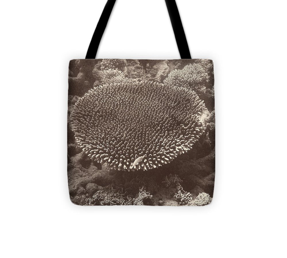 Sepia Barrier Reef Coral II Tote Bag