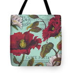 Paris Aqua Flowers I Tote Bag