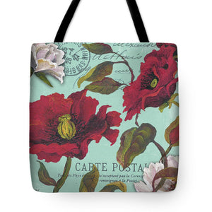 Paris Aqua Flowers I Tote Bag