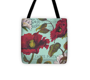 Paris Aqua Flowers I Tote Bag