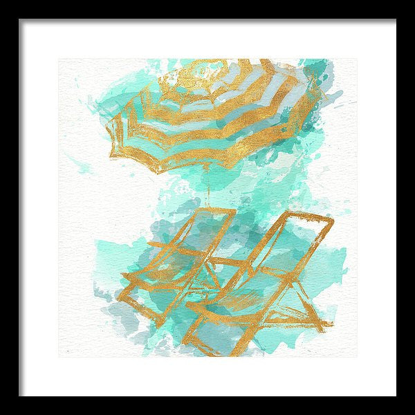 Gold Shore Poster Framed Print by Patricia Pinto