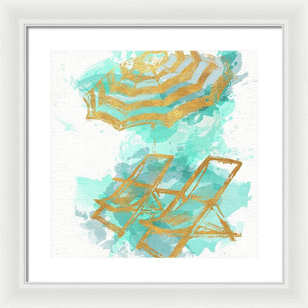Gold Shore Poster Framed Print by Patricia Pinto